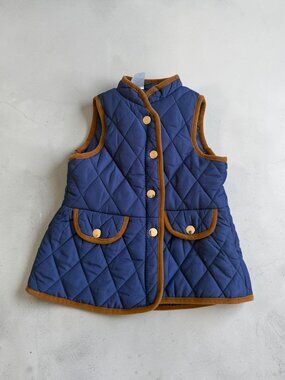 BLUE Baby Girls Quilted Vest Size 3T NEW NWT